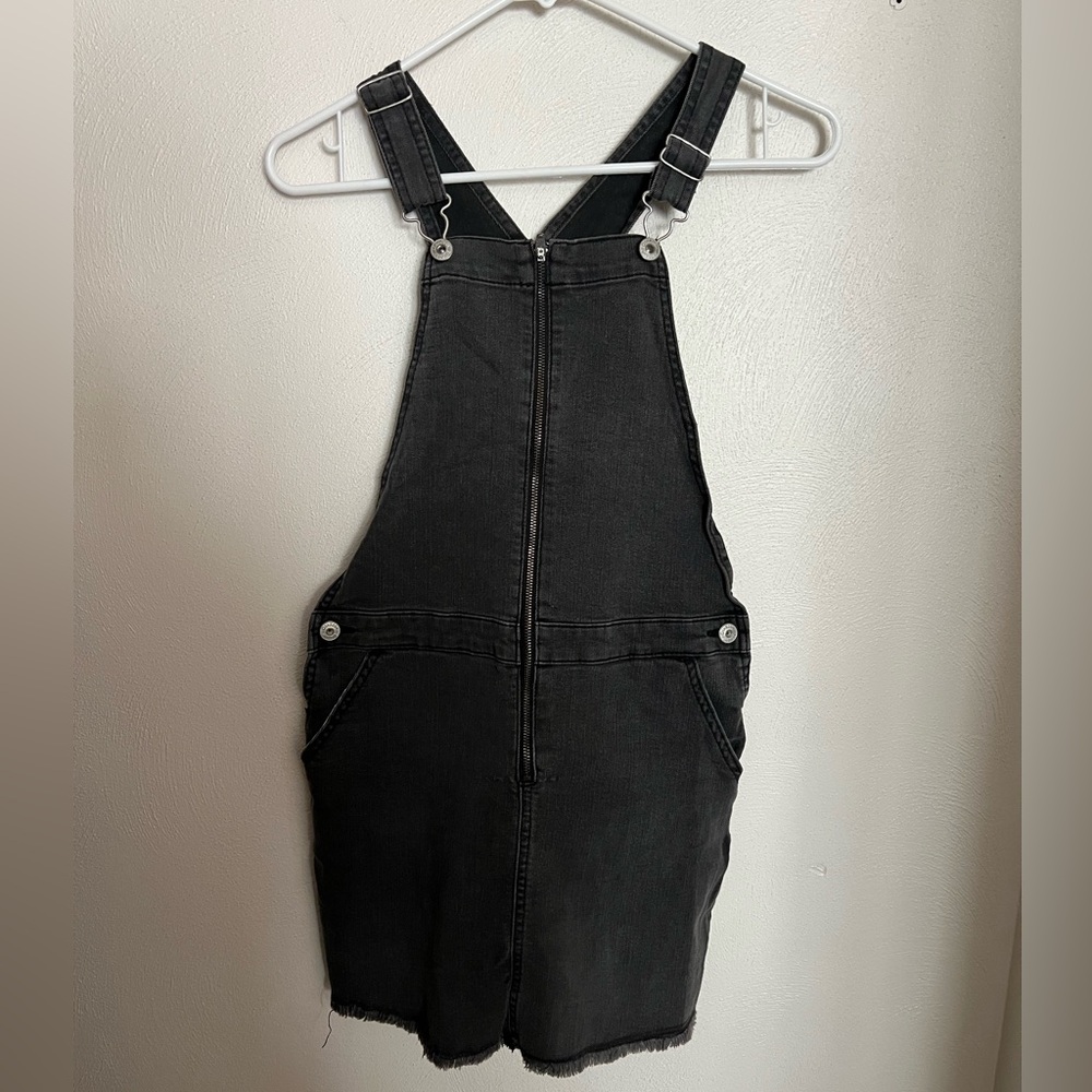 OSHKOSH B'GOSH Washed Denim Casual Overall Denim Jumper Black Girl's Size 14 GUC